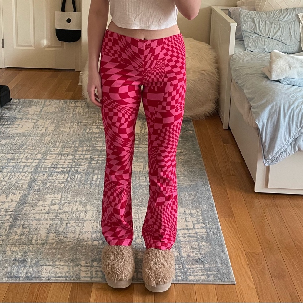 Asos funky retro hot pink and red pants